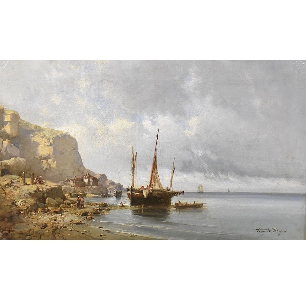 QM492 2a antique seascape painting marine art XIX century